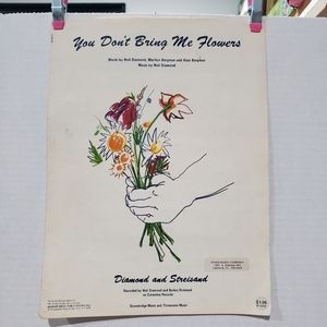 "You Don't Bring Me Flowers" 💐 Sheet Music Neil Diamond Barbara Streisand ⚘️